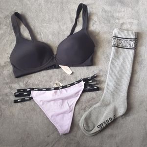 🍍3/$20 Victoria's Secret bra, thong, and socks